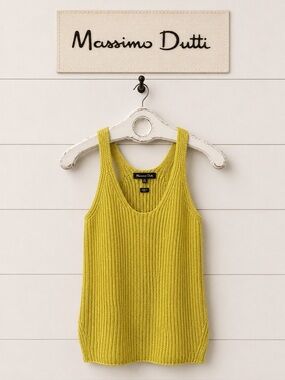 MASSIMO DUTTI - Yellow Ribbed Knit Tank Top - XS
